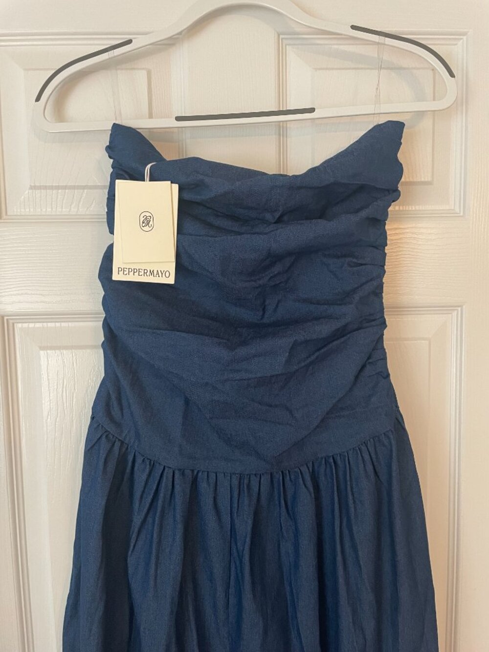Peppermayo Carmel Denim Maxi Dress Indigo NWT Size US 4 - Picture 2 of 5